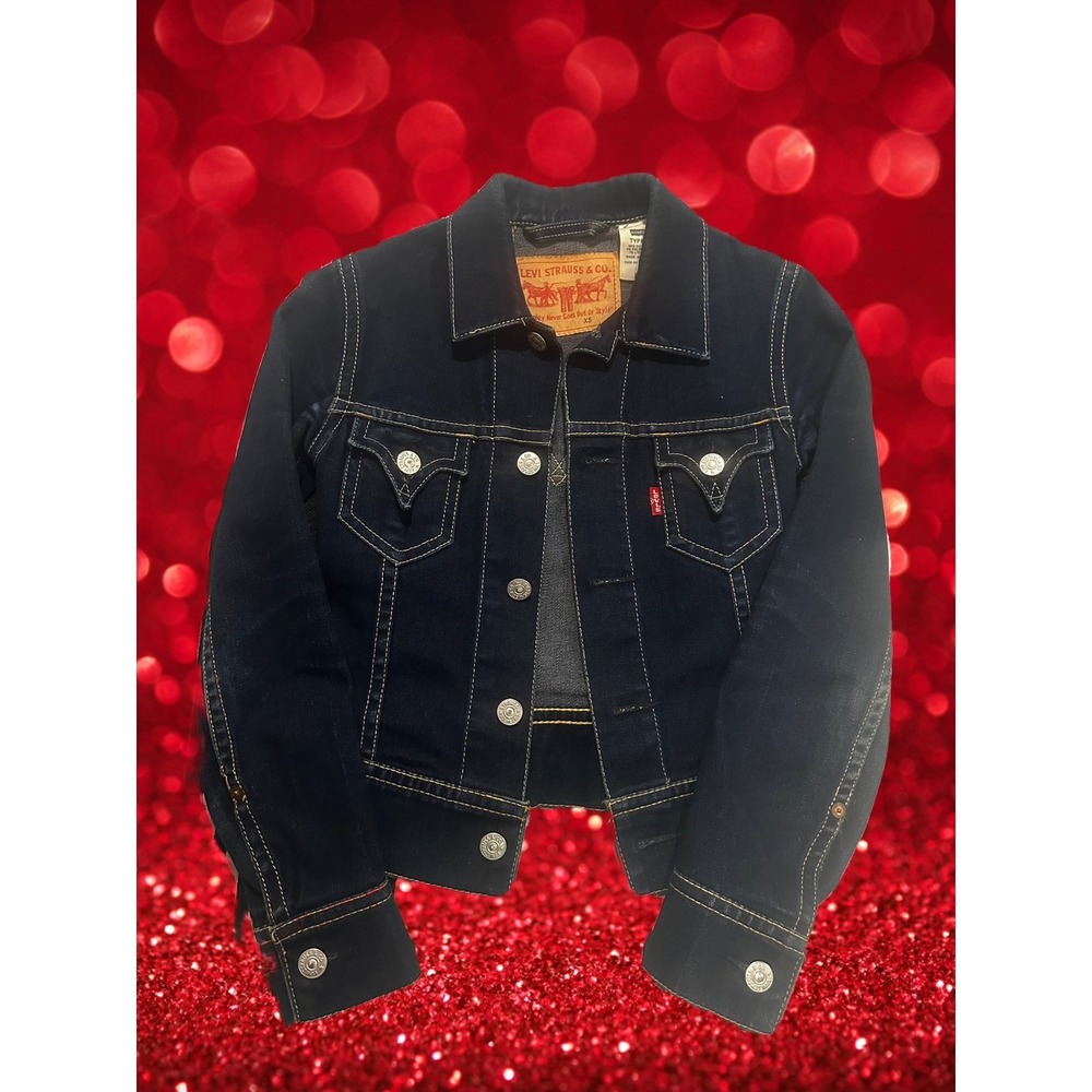 Levi Strauss Co Type 1 Denim Jacket Dark Wash Truckerโ Style Women XS